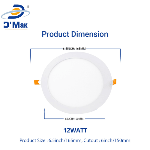 12 watt Round Led Conceal Light for POP Recessed Lighting Pack of 1 Colour Cool White