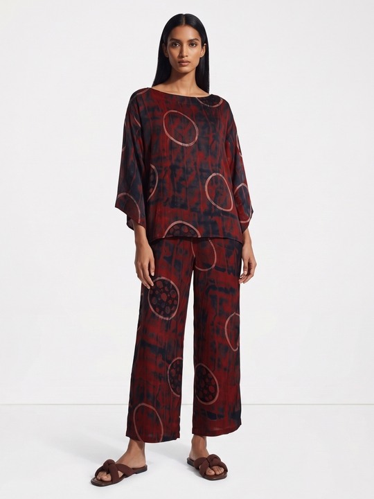 Maroon Anti Fit Top & Trouser