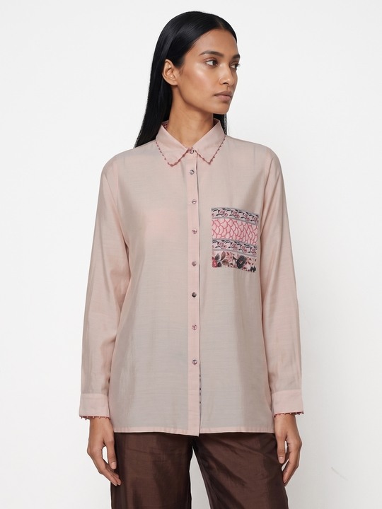 Peach Cotton Shirt