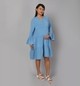 Maternity Knee Length Dress - Blue