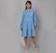 Maternity Knee Length Dress - Blue