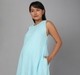 Maternity Pleated Sleeveless Dress - Light Blue