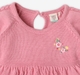 Infant Girls Embroidered 100% Cotton Sweater Dress - Pink