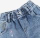 Infant Girls' Embroidered 100% Cotton Shorts - Blue