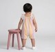 Infant Girls Pastel Striped Ruffle Sleeve Romper