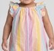 Infant Girls Pastel Striped Ruffle Sleeve Romper