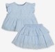 Infant Girls Schiffli Embroidered Co-Ord Set- Blue