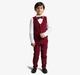 Ed-A-Mamma Boys Sustainable Shirt, Pant And Waist Coat Partywear Set - Burgundy
