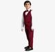Ed-A-Mamma Boys Sustainable Shirt, Pant And Waist Coat Partywear Set - Burgundy