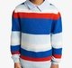 Boys Striper Sweatshirt With Woven Collar