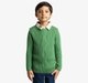 Ed-A-Mamma Boys Cable Knit Sweater With Woven Collar - Green