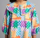 Ed-A-Mamma Girls Printed Dress With Sailor Collar - Multicolor