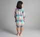 Ed-A-Mamma Girls Printed Dress With Sailor Collar - Multicolor