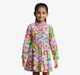 Girls Floral Printed Corduroy Dress