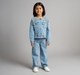 Girls Embroidered Waist Length Denim Jacket