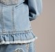 Girls Embroidered Waist Length Denim Jacket