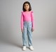 Ed-A-Mamma Girls Slim Fit Denim Jeans With All Over Silver Foil Print  - Mid Blue
