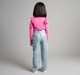 Ed-A-Mamma Girls Slim Fit Denim Jeans With All Over Silver Foil Print  - Mid Blue