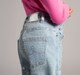 Ed-A-Mamma Girls Slim Fit Denim Jeans With All Over Silver Foil Print  - Mid Blue