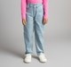 Ed-A-Mamma Girls Slim Fit Denim Jeans With All Over Silver Foil Print  - Mid Blue