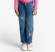 Girls Straight Fit Denim Jeans With Butterfly Applique