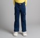 Girls Flared Denim Jeans With Cargo Pockets