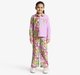 Ed-A-Mamma Girls Floral Printed Corduroy Shirt And Pant Co-Ordinate Set - Multicolor