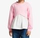 Girls Knit Woven Combination Pleated Sweatshirt