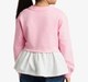 Girls Knit Woven Combination Pleated Sweatshirt