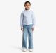 Girls Striped Shirt With Applique Embroidery