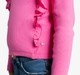 Girls Full Sleeves Ribbed Tee With Schiffli Ruffles