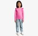 Girls Full Sleeves Ribbed T-Shirt With Metal Studs