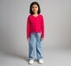 Girls Embroidered Ribbed T-Shirt