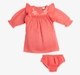 Infant Girls Floral Embroidered Dress With Bloomer