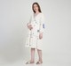 Maternity Dress Long Sleeves Embroidered Off White