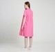 Maternity Dress Short Sleeves Embroidered Pink