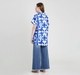 Maternity Tops Short Sleeves Tie and Dye Blue
