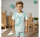 Boys printed t-shirt & shorts clothing sets Mint