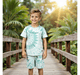 Boys printed t-shirt & shorts clothing sets Mint