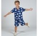 Boys Printed Set Cambric Navy