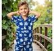 Boys Printed Set Cambric Navy