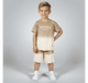 Boys printed t-shirt & shorts clothing sets Beige