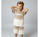 Boys printed t-shirt & shorts clothing sets Beige