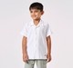 Boys' Textured White Short-Sleeve Cuban Collar Shirt