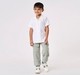 Boys' Textured White Short-Sleeve Cuban Collar Shirt
