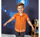 Boys embroidered short sleeves shirts Orange