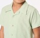 Boys' Sage Green Textured Cuban Collar Shirt