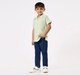 Boys' Sage Green Textured Cuban Collar Shirt