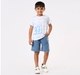 Boys' Comfort-Fit Elastic Waist Denim Shorts – Mid-Blue Wash