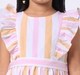 Girls striped short sleeves dress Multicolor